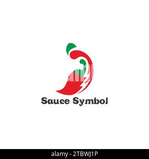 tomatoes chili souce symbol logo vector Stock Vector