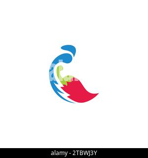 fresh water chili symbol logo vector Stock Vector