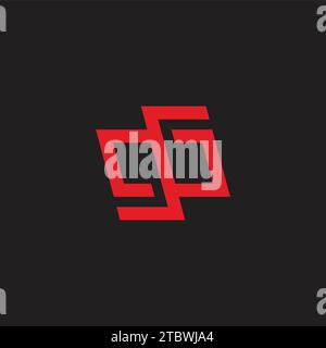 letter gb red ambigram logo vector Stock Vector