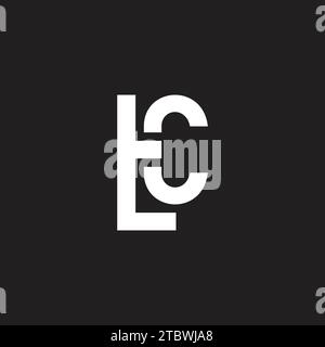 letter tc simple linked geometric logo vector Stock Vector