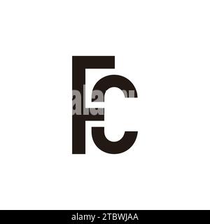 letter fc simple linked font logo vector Stock Vector