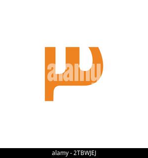 letter pw doodle simple logo vector Stock Vector
