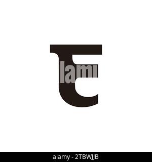 letter fc simple linked geometric logo vector Stock Vector