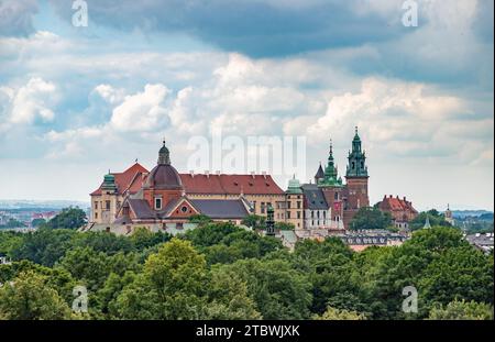 A picture of the Wawel Royal Castle as seen from a vantage point Stock Photo