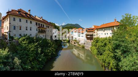 A picture of the Capuchin Bridge, the oldest bridge in Slovenia, over ...
