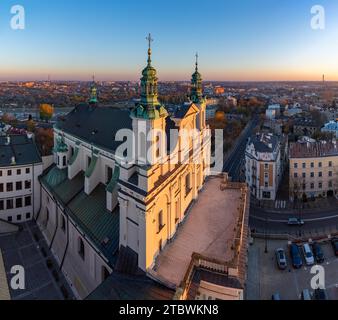 A picture of the St. John the Baptist Cathedral at sunset as seen from a vantage point Stock Photo