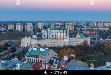 A picture of the Lublin Castle at sunset as seen from a vantage point Stock Photo