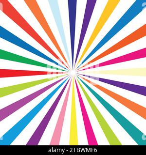 Vector retro sunburst abstract radial line background illustration for superhero design. Stock Vector