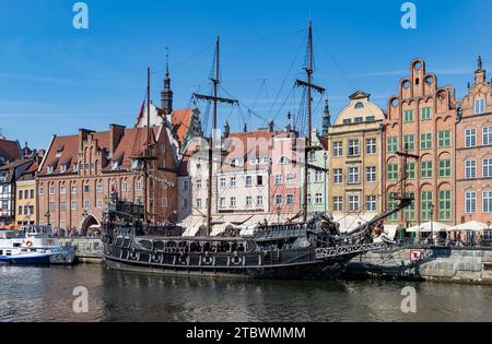 A picture of the famous Black Pearl tour ship docked in Gdansk Stock Photo