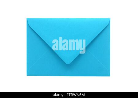 Blue paper envelope isolated on white background Stock Photo