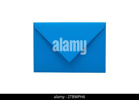 Blue paper envelope isolated on white background Stock Photo