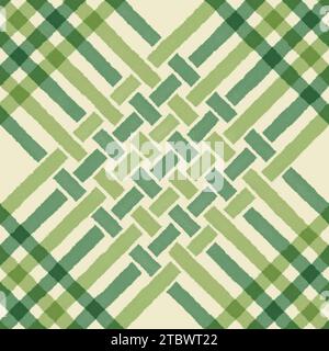 Seamless Pattern Watercolor Weave Geometric Green background Wallpaper Stock Photo