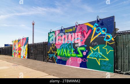 A picture of the colorful Coney Island Walls graffiti Stock Photo