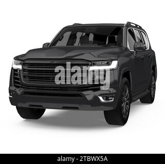 Black SUV Car Isolated Stock Photo