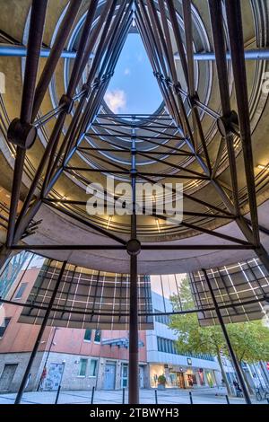 Looking up the inner driveway of the parking garage Deutschhaus. Stock Photo
