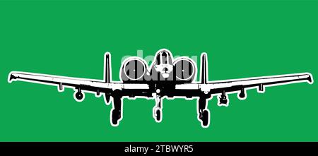 A-10 Warthog Attack Jet Stock Vector