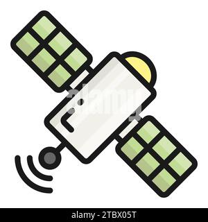 satellite vector flat icon, school and education icon Stock Vector