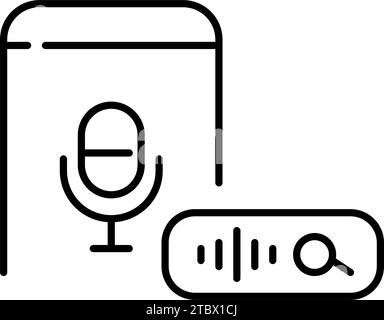 Smartphone personal assistant app. Voice searching online. Pixel perfect, editable stroke icon Stock Vector