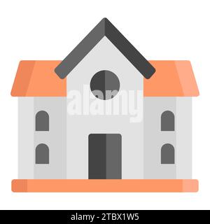 school building vector flat icon, school and education icon Stock Vector