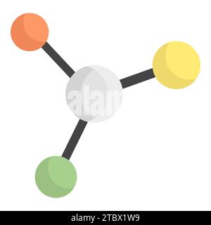 molecule vector flat icon, school and education icon Stock Vector