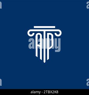 AP initial logo monogram with simple pillar icon design Stock Vector