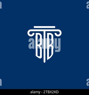 BB initial logo monogram with simple pillar icon design Stock Vector
