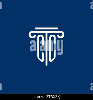 CC initial logo monogram with simple pillar icon design Stock Vector