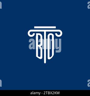 BO initial logo monogram with simple pillar icon design Stock Vector