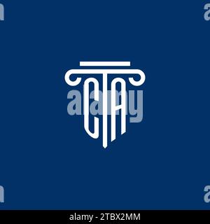 CA initial logo monogram with simple pillar icon design Stock Vector