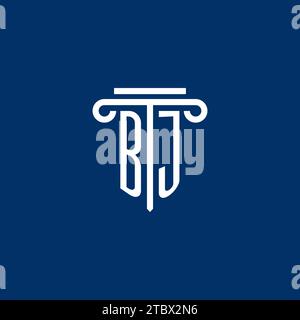 BJ initial logo monogram with simple pillar icon design Stock Vector