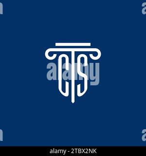 CS initial logo monogram with simple pillar icon design Stock Vector
