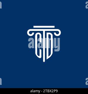 CD initial logo monogram with simple pillar icon design Stock Vector