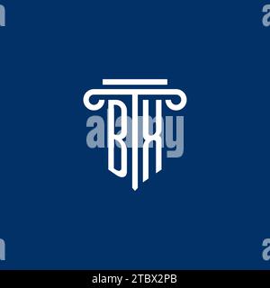 BX initial logo monogram with simple pillar icon design Stock Vector