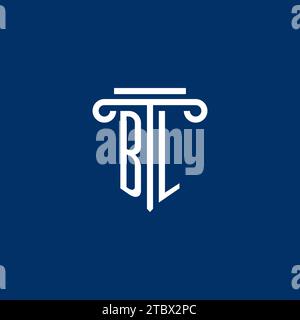 BL initial logo monogram with simple pillar icon design Stock Vector