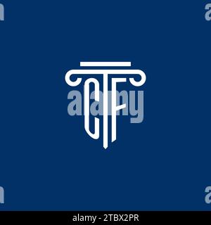 CF initial logo monogram with simple pillar icon design Stock Vector