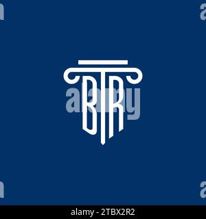 BR initial logo monogram with simple pillar icon design Stock Vector