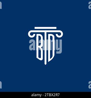 BD initial logo monogram with simple pillar icon design Stock Vector