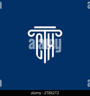 CX initial logo monogram with simple pillar icon design Stock Vector