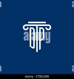 DP initial logo monogram with simple pillar icon design Stock Vector