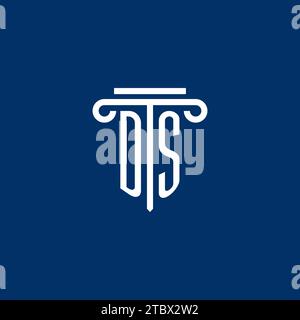 DS initial logo monogram with simple pillar icon design Stock Vector