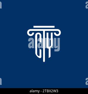 CY initial logo monogram with simple pillar icon design Stock Vector