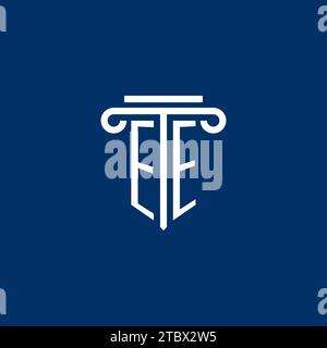 EE initial logo monogram with simple pillar icon design Stock Vector
