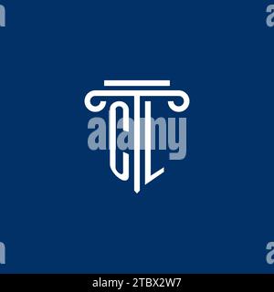CL initial logo monogram with simple pillar icon design Stock Vector