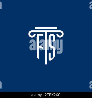FS initial logo monogram with simple pillar icon design Stock Vector