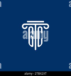 GC initial logo monogram with simple pillar icon design Stock Vector