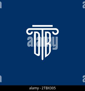 DB initial logo monogram with simple pillar icon design Stock Vector