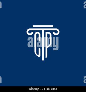 CP initial logo monogram with simple pillar icon design Stock Vector