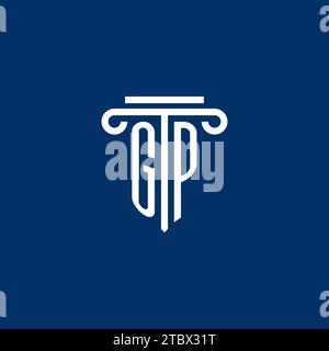GP initial logo monogram with simple pillar icon design Stock Vector