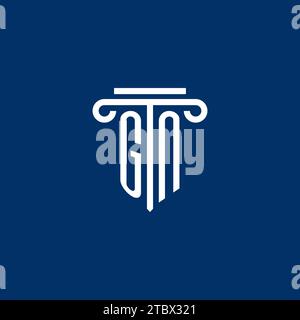GN initial logo monogram with simple pillar icon design Stock Vector