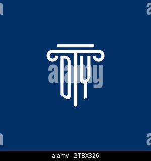 DY initial logo monogram with simple pillar icon design Stock Vector